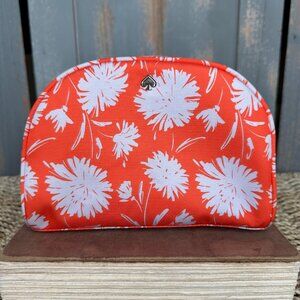Kate Spade Jae Blossom Medium Dome Cosmetic Bag Orange White